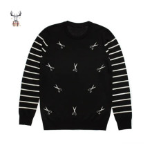 Custom New Design Winter Round Neck Embroidered Knit Sweater for Men